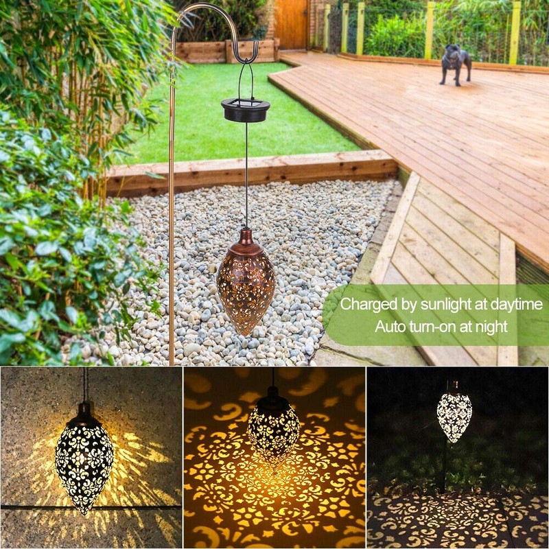 (2 Pack) Hanging Solar Lights, Tomshine Solar Lantern LED Moroccan