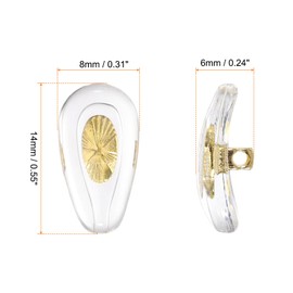HARFINGTON 6 Pairs Eyeglass Nose Pad 6mm Thickness Silicone Anti-Slip Glasses Nose Grips Air Bag Copper Core Glasses Nose Pads for Plastic Frames Glasses Sunglasses, Gold