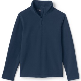 Lands' End Kids Lightweight Fleece Quarter Zip Pullover Large Classic Navy