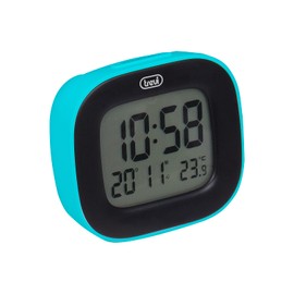 Trevi SLD 3875 Digitaluhr mit LCD-Display, Wecker, Thermometer, Kalender und Snooze-Funktion, Türkis