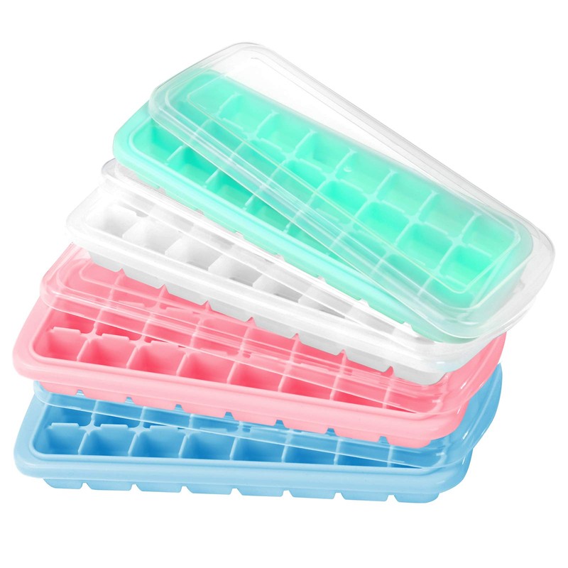 Humbee Ice Cube Tray, Soft Silicone Ice Tray with Lid,