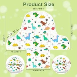 for IKEA High Chair Cushion,with High Chair Pocket Pouch(Dinosaur)