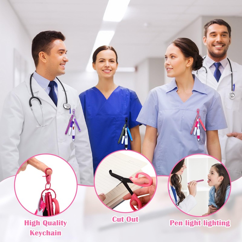 Geiserailie 18 Pcs Nurse Pen Set with Permanent Marker Penlights