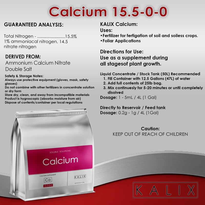KALIX Calcium | 15.5-0-0 Calcium Nitrate Fertilizer | Highly Soluble