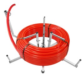 Heavy-Duty PEX Tubing Decoiler, Versatile Stainless Steel Stand for Uncoiling Radiant Heat Pipes, Water Lines, and Cables, Smooth Dispensing Action for Tangle-Free Work
