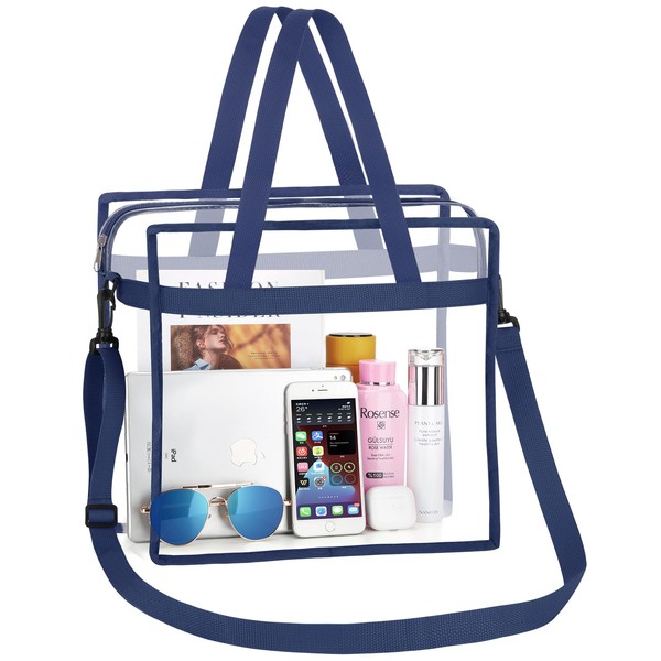 NATURAL STYLE Clear Tote Bag Stadium Security Approved, See Through