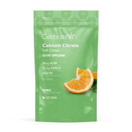 Celebrate Vitamins Bariatric 500mg Calcium Citrate Soft Chews with 500 IU Vitamin D3 – Essential for Gastric Bypass Patients & Bone Health - Sugar & Gluten Free, Orange (90 Chews)