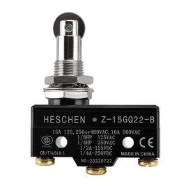 Heschen micro switch Z-15GQ22-B panel mount roller plunger 3 screw terminal 15A rated current UL listed