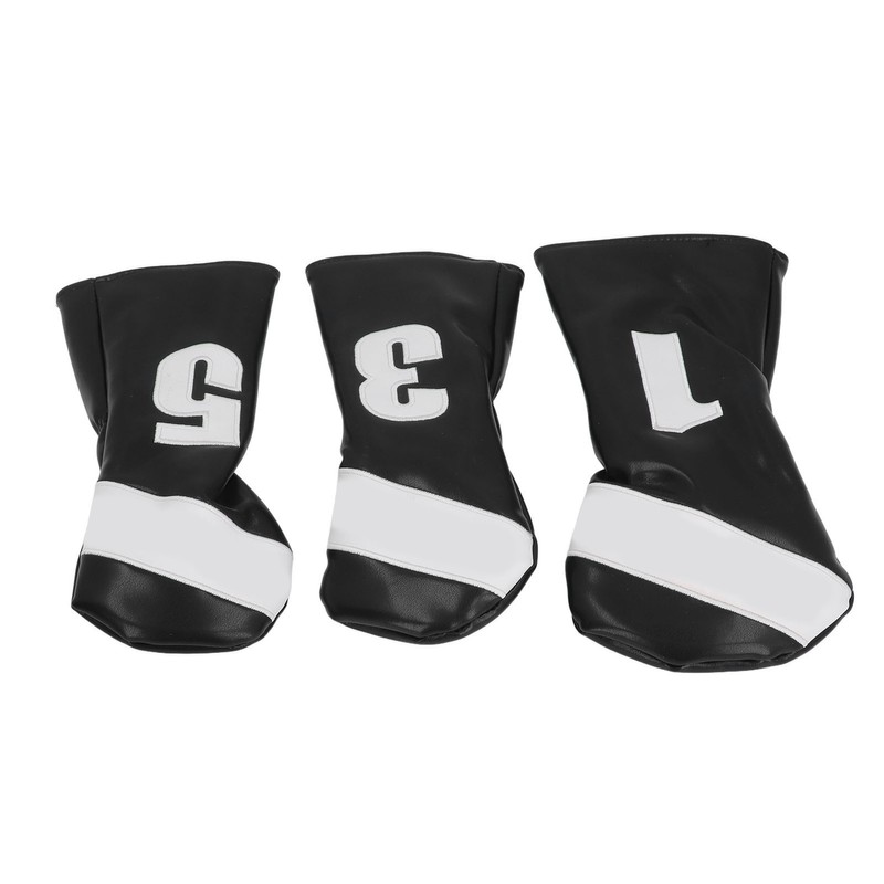 3PCS Golf Club Head Cover PU Leather Waterproof Protective Golf
