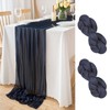 DecorMommt Table Runner Navy Blue Wedding Table Runner Chiffon Decorative