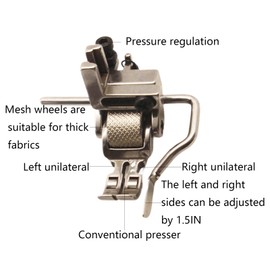 quilting foot for sewing machine walking foot attachment sewing machine feet seam gauge for sewing gauge 5-in-1 press foot(Rubber wheel type)