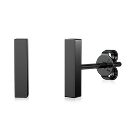 JIAYIQI 925 Sterling Silver Stud Earrings Simple Mini Bar Circle Dot Heart Star Lightning Bolt Stud Earrings 14K Gold Plated Cartilage Earrings Studs for Women Men Hypoallergenic Jewelry, Sterling