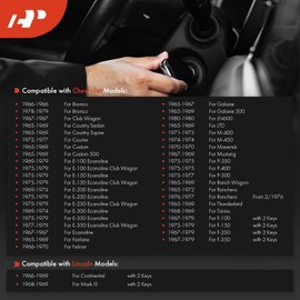 A-Premium Ignition Lock Cylinder with 2 keys Compatible with Ford, Lincoln & Mercury Vehicles - F-100, F-150, F-250, F-350, Mustang, E-100 E-150 E-200 E-250 E-350 Econoline, Bronco, Club Wagon