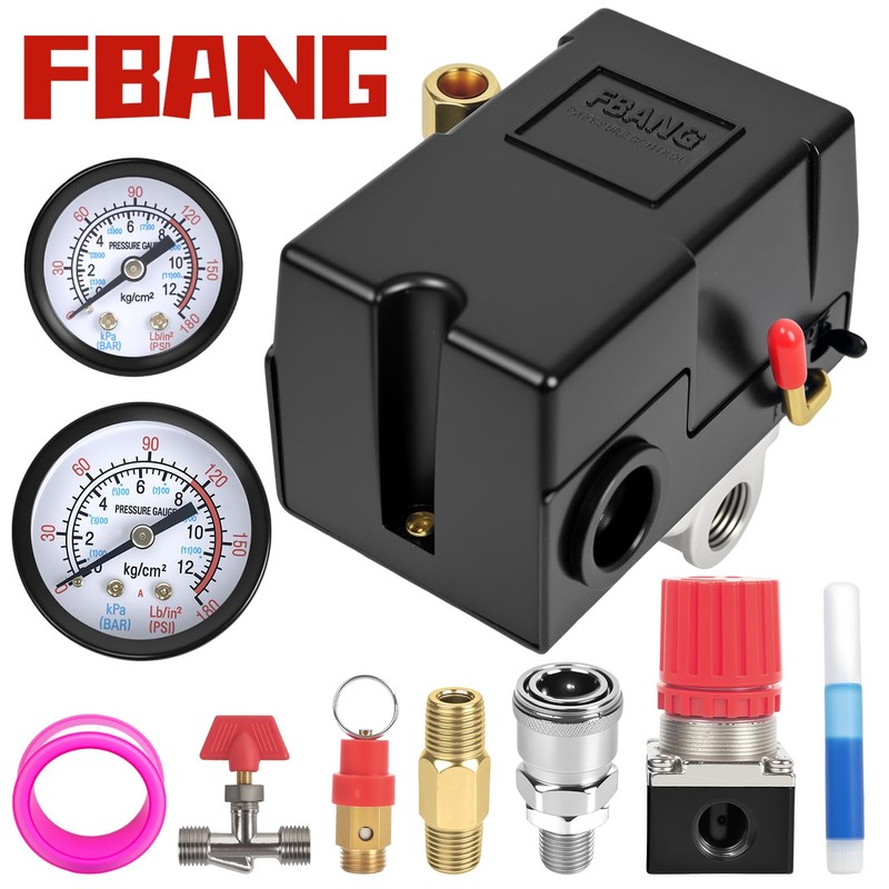 FBANG Air Compressor Pressure Switch Control Valve, 90-120PSI Pressure Regulator
