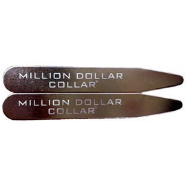 Million Dollar Collar Metal Collar Stays for Men with Felt Carrying Cases Stays Metal (10 Sets)