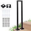 U Shaped Stair Railing Indoor, Black Metal Railings Outdoor, Hand