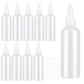 Ksnowqi 12 Stück Squeeze Flasche 100ml, Quetschflasche Klein,Quetschflaschen Kunststoff Saucenflasche für Ketchup, Grill, Saucen, Dressings