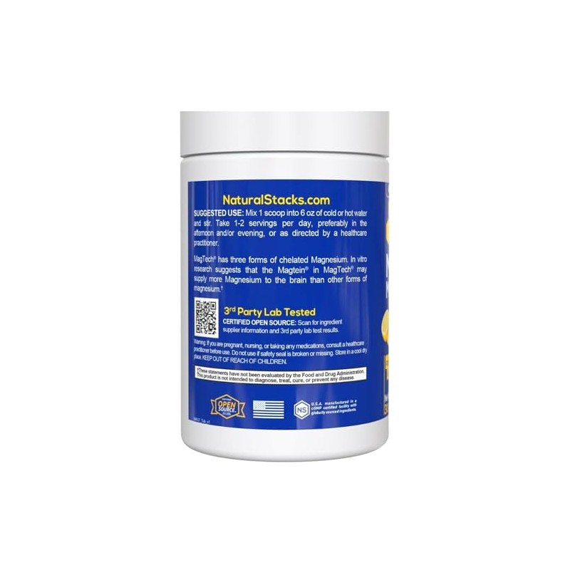 Natural Stacks Magtein Magnesio Treonato Glicinato Taurato Polvo Magtech Bebida