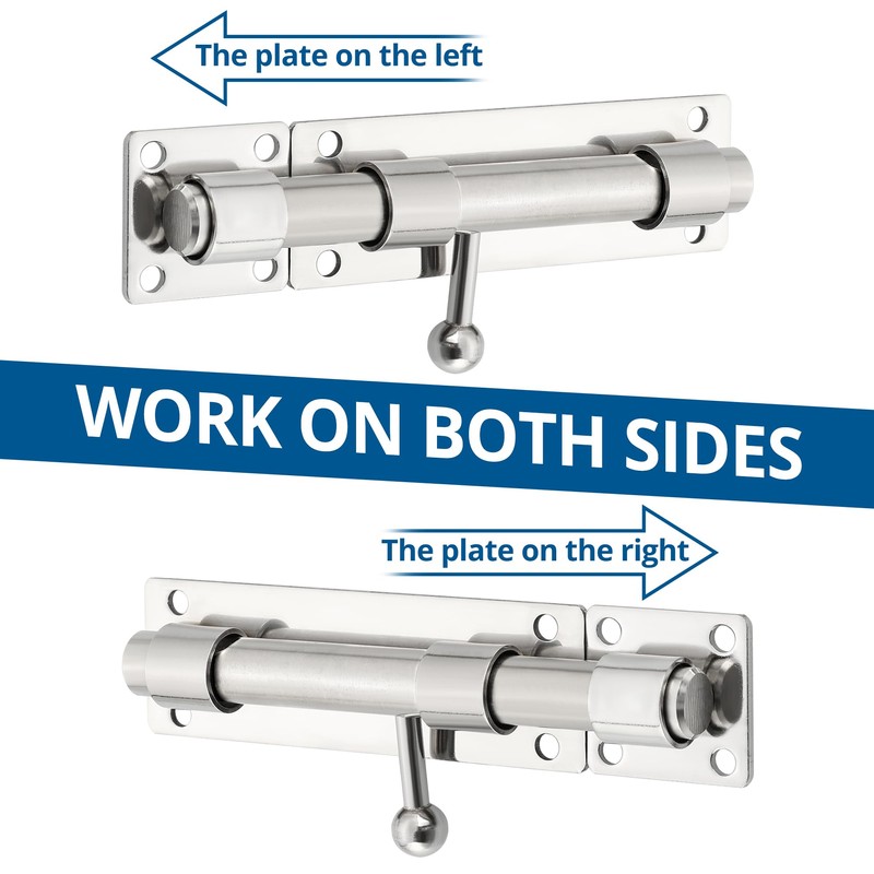 SAYAYO EMS8000-LS Door Bolt Bolt Stainless Steel Lock Lock Gate