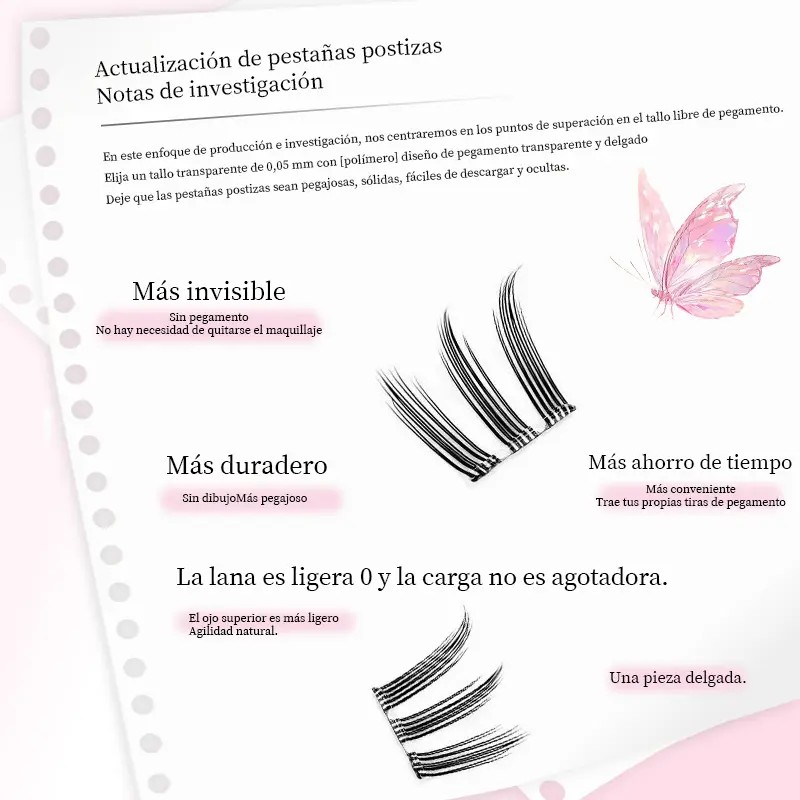 Extensiones De Pestañas, Curvatura En C, Sin Pegamento.