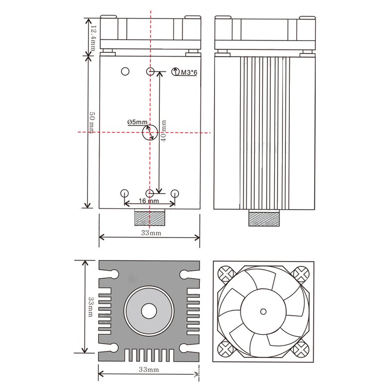 FA02 1600mW 445nm Focusable Blue Laser Module with Power Adapter
