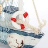com-four® Maritime Decorative Sailing Ship Boat in Distressed Look Wooden