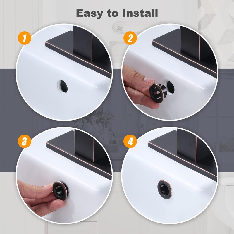 ARCORA 6 Pack Sink Overflow Ring, ARCORA Bathroom Kitchen Sink