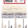 Hilitchi 200 Pieces 2 Size Plastic Self Drilling Drywall and