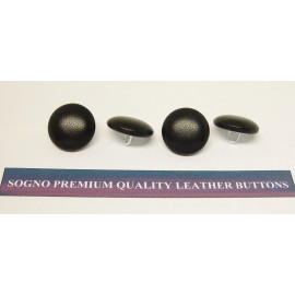 SOGNO 4 MADE IN USA 3/4" black genuine soft leather covered jacket buttons,metal loop