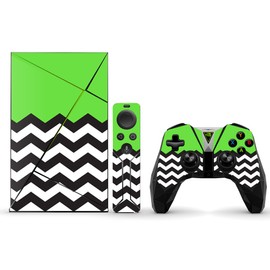 MightySkins Skin Compatible with NVIDIA Shield TV (2017) wrap Cover Sticker Skins Lime Chevron