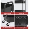 Sywhitta Sywhitta 3-Tier Plastic Rolling Utility Cart with Handle, Multi-Functional