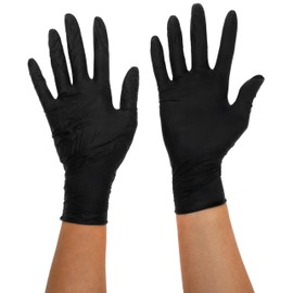 Semperguard 3000003333 Disposable Protection and Examination Gloves Made of Nitrile Latex, Powder-Free, Size XL, 9-10, Black (Pack of 90)