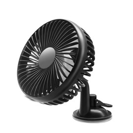 Riloer Car Fan, ABS Car Fan, Car Single Head Fan with 3 Blades, Car Fan with Suction Holder or Headrest Holder