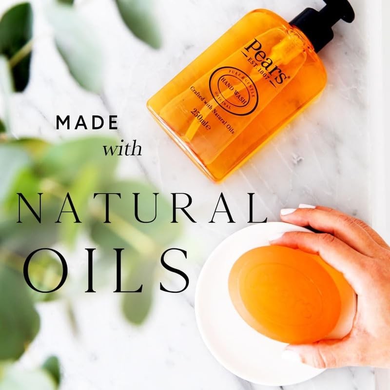 Pears Natural Amber Soap Bars 125g 6 Pack + 1x