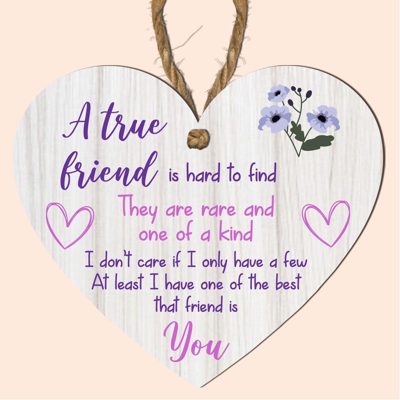 Friendship Heart Plaque – MDF Wood | "A True Friend"