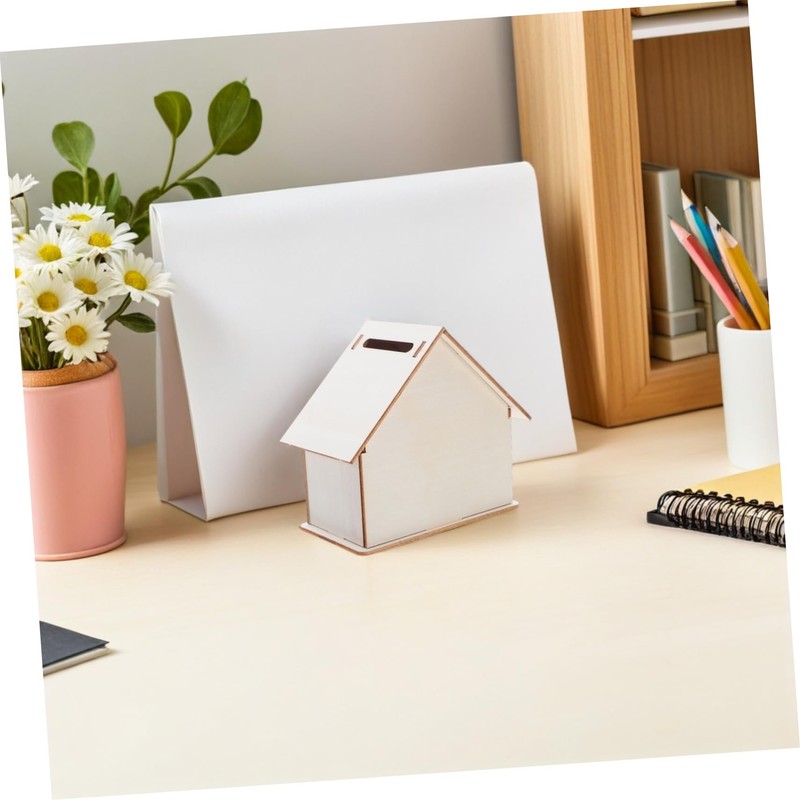 Kisangel 10PCS Wooden House Craft Piggy Bank Kit Unfinished DIY
