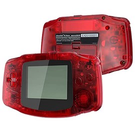 IPS Ready Upgraded eXtremeRate Clear Red Replacement Shell Full Housing Cover + Buttons for Gameboy Advance GBA – Compatible with Both IPS & Standard LCD – Console & IPS Screen NOT Included