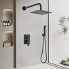 Shower Faucet Set With 8" Shower Head And Handheld Black