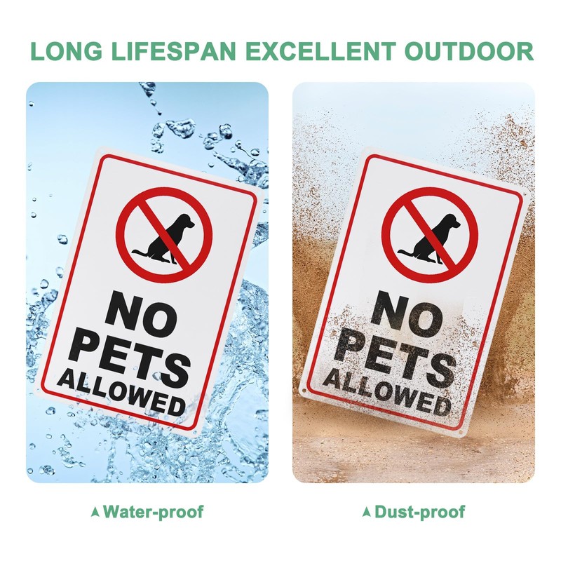 M METERXITY 1-Pack No Pets Allowed Sign, 14 x 10