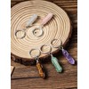 Sureio 5 Pieces Multicolor Crystals Stone Keychain Wire Wrapped Stones