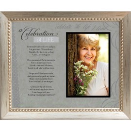 Memorial/Remembrance Photo Frame with Inspirational A Celebration of Life Poem - Sympathy Gift for Loss of Loved One (Silver)
