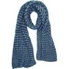 Navy Blue Two-Tone Eyelash Knit Oblong Unisex Soft Scarf