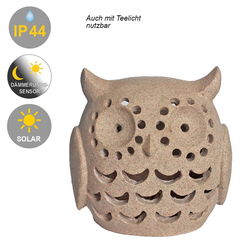 Solar Light LED Outdoor Garden Light Lamp Owl Height 16