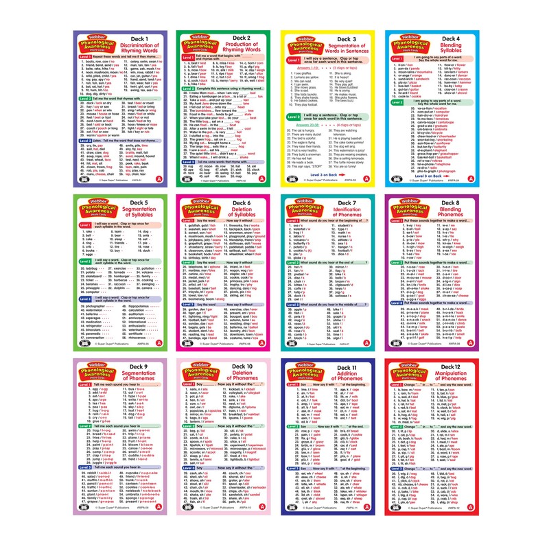 Super Duper Publications | Webber® Phonological Awareness Photo Cards |