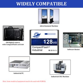 Dogfish 128MB Compact Flash Memory Card High Performance Industrial CF Type I Card FAT16 for Industrial Equipment and Vintage Digital Cameras