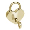 HMF Mini decorative padlock with key in heart shape, 5.9