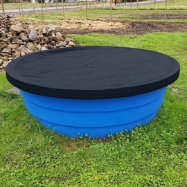 YardJoyliz 8ft Poly Stock Tank Pool Cover Waterproof Heavy Duty Plastic Round Stock Tank Swimming Pool Cover