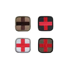 YFFSFDC 4 Piece Set Medic Cross Embroidery Velcro Tape Patch Stylish Embroidery Patch Velcro Tape