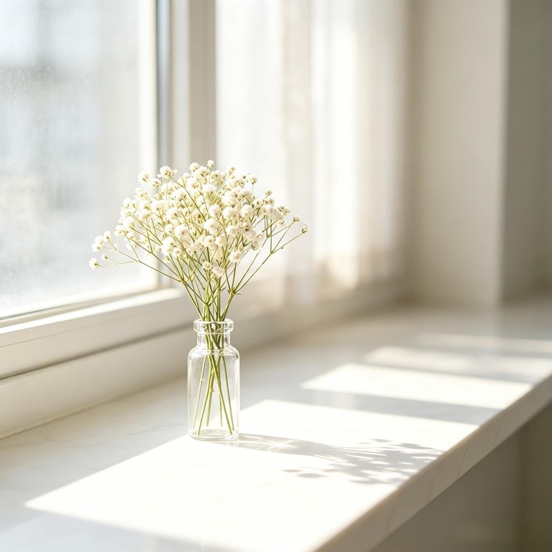 100Pcs Baby’s Breath Flowers, White Gypsophila for Wedding