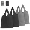 Niuoppy 4PCS Polyester Reusable Shopping Bags, Foldable Shopping Bag, Washable